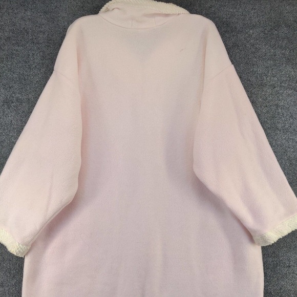 Signature II by Stan Herman Women's Zip Up Fleece Fuzzy Robe Pink Actual 49x55 - Picture 7 of 13